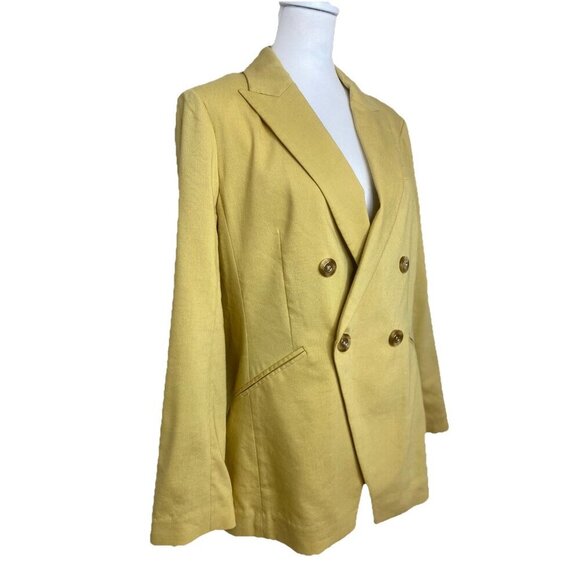 Veronica Beard Nisha Yellow Linen Wool Blend Dickey Blazer Jacket $595 Size 10 - Picture 6 of 16